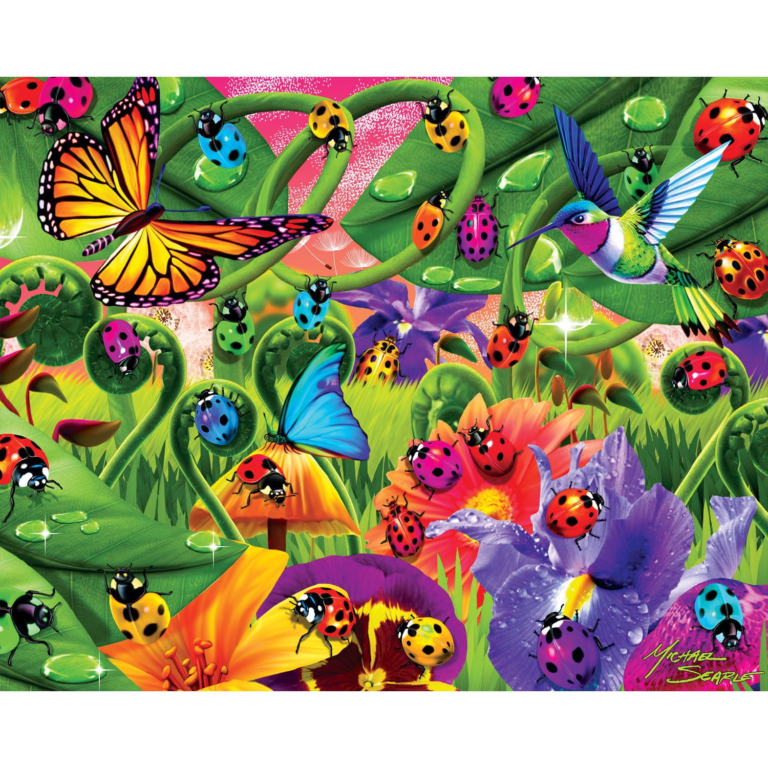 MasterPieces Glow in the Dark 100 Piece Jigsaw Puzzle Set - Blue 4-Pack for Kids