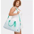 thumbnail image 6 of Roller Rabbit: Disco Hearts Wave Softside Duffel Bag - White/Teal, 6 of 7