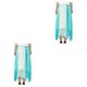 thumbnail image 4 of Minnieouse larga de gasa para mujer, faldas bohemias, plisadas elásticas, informales, Color fluido, rendimiento de fiesta a juego Celeste y Blanco tamaño libre 2piezas, 4 of 6