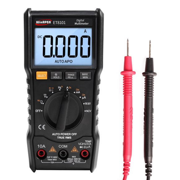 WinAPEX 6000 Counts Digital Multimeter Full Protection Mini DMM Multifunctional Handheld Multi Meter True RMS Measuring AC/DC Voltage Current Resistance Capacitance Frequency Duty Cycle NCV Tester Fir