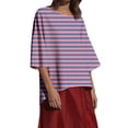 thumbnail image 6 of Women's Solid Color Long Sleeve Crewneck T-Shirt Tops Blouses Casual Loose Fit for Business Office Work Daily Wear Fashion Essential Gift for Women | Sopatenor,Purple XL, 6 of 9
