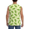 thumbnail image 4 of Lsque Green Peas Print Men's Cotton Blend Sleeveless Muscle Shirts (S-3XL)- Moisture Wicking, Odor Protection, UPF 30+,X-Large, 4 of 8