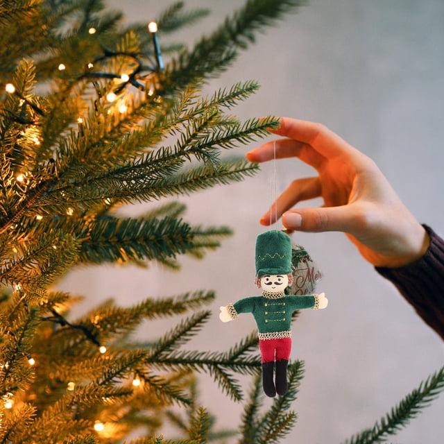 unbranded De Con Adorno Nutcracker De Tela Y Madera Para Árbol Y Hogar