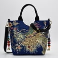 thumbnail image 1 of Bolso de hombro para mujer, bolso de mano de lona con lentejuelas brillantes bordadas con pavo Abanopi  Paquete de hombro para mujer, 1 of 5