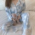 thumbnail image 1 of SP & CITY-Pijama de manga larga para mujer, traje de algodón con estampado de dibujos animados, ropa de dormir transpirable, moda coreana, primavera y otoño, 1 of 4