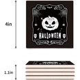 thumbnail image 3 of RYLABLUE Halloween Bat Scary Pumpkin Set of 6 Coaster for Drinks, Absorbent Ceramic Stone Coasters Cup Mat with Cork Base for Home Kitchen Room Coffee Table Bar Decor, 3 of 4