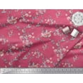 thumbnail image 2 of Soimoi Pink Japan Crepe Satin Fabric Roses & Ranunculus Floral Print Fabric by Yard 44 Inch Wide, 2 of 3