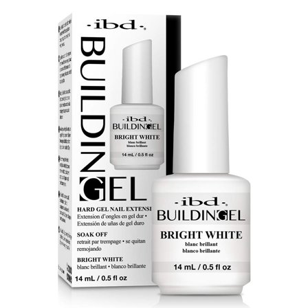 IBD Building Gel, Hard Gel Nail Extension, Bright White, 0.5 oz