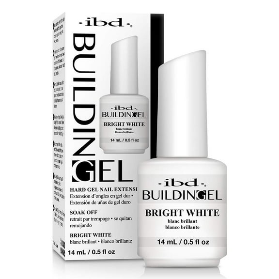 IBD Building Gel, Hard Gel Nail Extension, Bright White, 0.5 oz