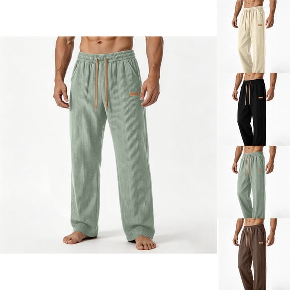 Eagokdc Stretch Pants for Men Casual Jogging Loose Drawstring Lightweight Exercise Big And Tall Pant With Pockets Size S-4XL