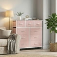 thumbnail image 4 of CONCETTA 9-Drawer Fabric Dresser Storage Chest for Bedroom, Closet, Storage Furniture for Adults, Pink, 4 of 7