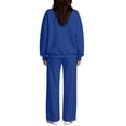 thumbnail image 4 of 2 Piece Lounge Sets for Women Casual Sweatsuits Crew Neck Oversized Sweatshirt & Wide Leg Pants Soft Fleece Lining Workout Airport Matching Set Tracksuit Fall Winter Outfits, 4 of 7