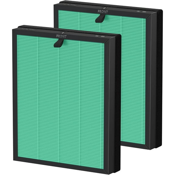 MKD05 Air Filter Replacement, Compatible with AROEVE MKD05 Air Purifier, 4-in-1 High-Efficiency HEPA Filter, True HEPA Filter with Activated Carbon Filter, 2 Pack (MKD05-Green-2Pack)