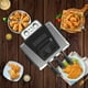 thumbnail image 3 of 1800W 5 Liters/21 Cups Large Electric Deep Fryer with 3 Frying Baskets for Home Use, Adjustable Temperature,View Window Lid,Countertop Stainless Steel Body Deep Fryer Pot,Perfect for Kitchen, Fry Fish, 3 of 5