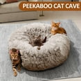 thumbnail image 5 of Cat Tunnel with Cat Bed for Indoor Cats, Under Christmas Tree Soft Plush Peekaboo Cat Cave Donut Tunnel, Multifunctional Playground Toys Hideplace for Kittens, Rabbit, Ferret, 5 of 6