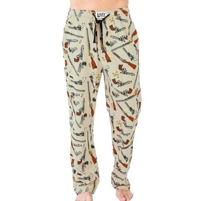 LazyOne Animal Pajama Pants for Men, Male Pajamas, Old West Guns