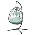 thumbnail image 4 of Outdoor Swing Chair With Stand, Wicker Hanging Egg Chair For Bedroom, Living Room, Balcony, 3 Color, 4 of 12
