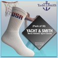 thumbnail image 2 of 36 Pairs White USA Yacht & Smith Mens Wholesale Bulk Cotton Socks, Athletic Sport Socks Shoe Size 10-13, 2 of 7
