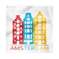 thumbnail image 1 of Amsterdam Decorative Napkins Set of 4, Amsterdam Wording with Long Symbolic Building, Silky Satin Fabric for Brunch Dinner Party, 18", White Multicolor, by Ambesonne, 1 of 1