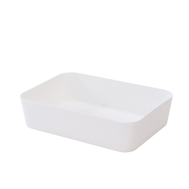 Wosthever Caja de almacenamiento Hi.FANCY, cajón de escritorio de plástico Rectangular, estuche cosmético, papelería Almacenamiento y organización del hogar Blanco S