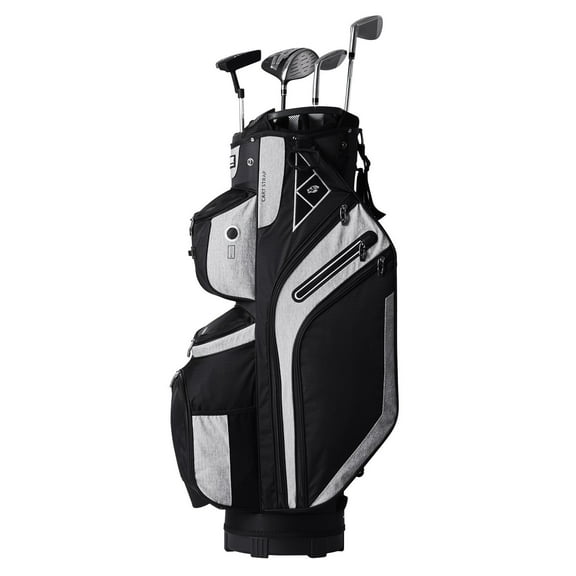 Golf Cart Bag with 14 Way Organizer Divider Top, 36' 13 Pockets Premium Cart Bag, Durable Golf Bags with Handles & Dust Cover & Detachable Straps for Men & Women, Black Color-Block