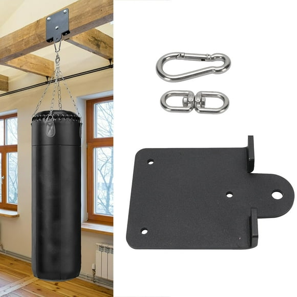 Punching Bag Hanger, Heavy Bag Beam Hook Wall Mount Black Powder Coating Heavy Duty Steel 360 Degree Rotation  for Sandbags
