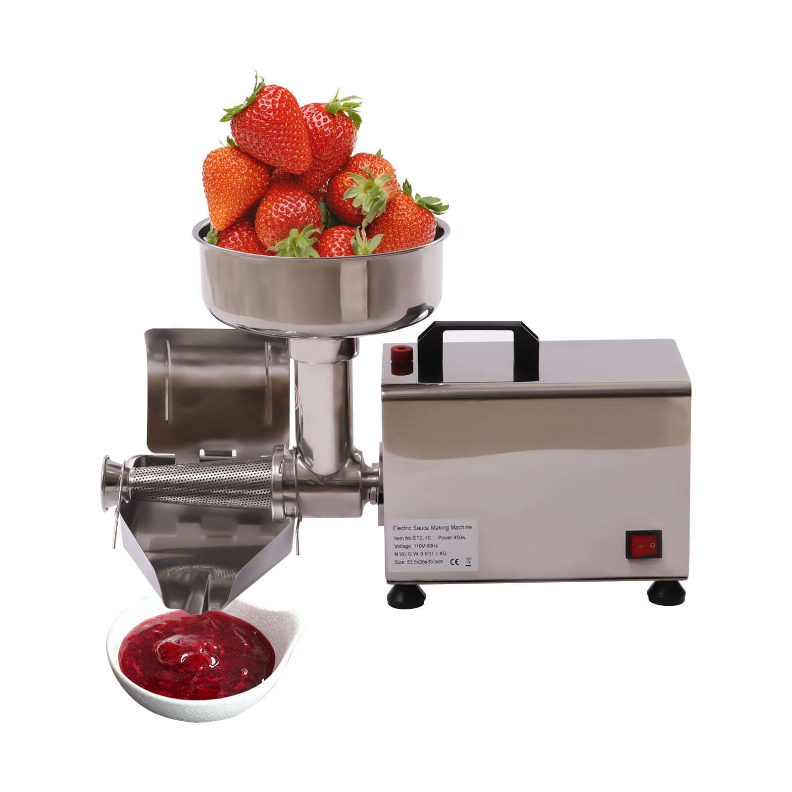 ZXMOTO Electric Tomato Strainer Machine 110V Commercial Stainless Steel  Food Milling Press and Strainer Machine,Food Strainer and Sauce Maker,  Fruit
