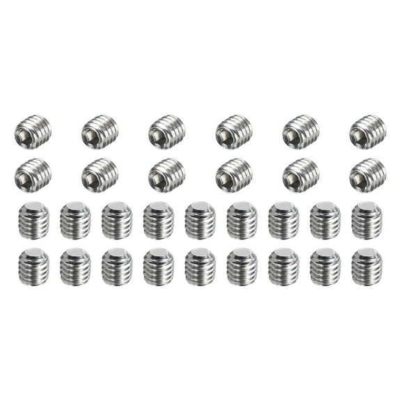 50 Pcs M6-1 x 6mm Grub Screws, 304 Stainless Steel Cup Point Allen Head Screws Internal Hex Socket Drive