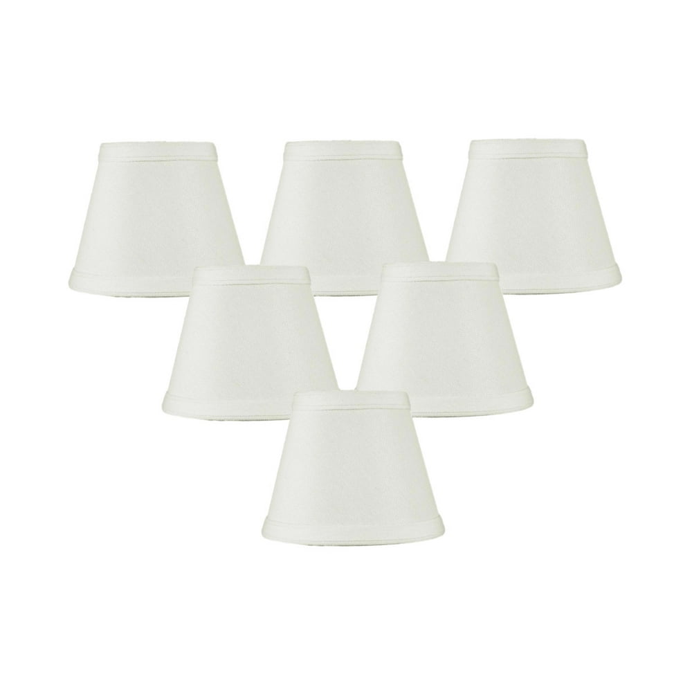 Set of 6 Clipon Candelabra Lamp Shade Light Oatmeal Fabric 3x5x4