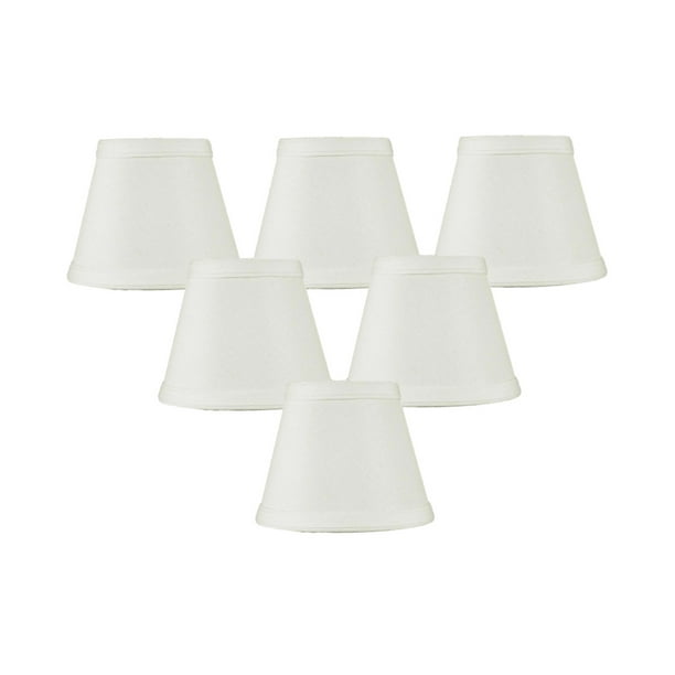 Set of 6 Clipon Candelabra Lamp Shade Light Oatmeal Fabric 3x5x4