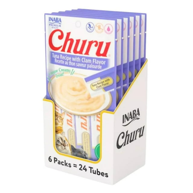 Kit 6 Sobres de Churu Atún con Almeja Pack 4 Tubos de 14 g