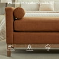 thumbnail image 5 of Tynzuro 66'' Upholstered PU Leather Bench with Bolster Pillow, Fits King Size Bed/Entryway, Brown, 5 of 8