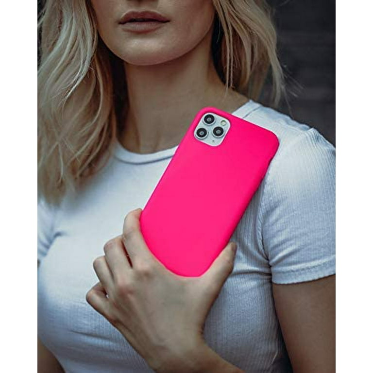 Felony Case - iPhone 12 Pro Max Case - Neon Pink Silicone Phone Cover | Wireless Charging Compatible, 360 Shockproof Protective Case for Apple iPhone