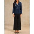 thumbnail image 2 of DARING DIVA Women's Double Breasted Blazer Business Suit Jacket 2XL Navy Blue, 2 of 6