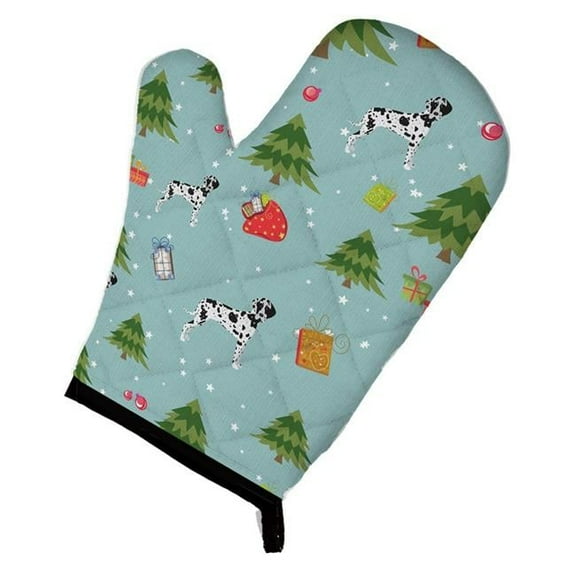 Christmas Harlequin Natural Great Dane Oven Mitt