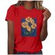 thumbnail image 1 of Tops Cortos para las Mujeres Blusas Impresas Manga Corta Cuello Redondo, Tops de Blusa para las Mujeres Primavera Verano Casual, 1 of 4