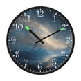 thumbnail image 2 of Voice Activated Clock with Glow Light 12 Inch Large Silent Wall Clock Battery Operated for Home Decor Golden Nebula, 2 of 8