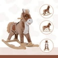 thumbnail image 6 of Qaba Kids Rocking Horse, Ride on Horse for Toddlers with Soft Plush Body, Wooden Base, Handle Grip for 3+ Year Old Boys and Girls, Brown, 6 of 9