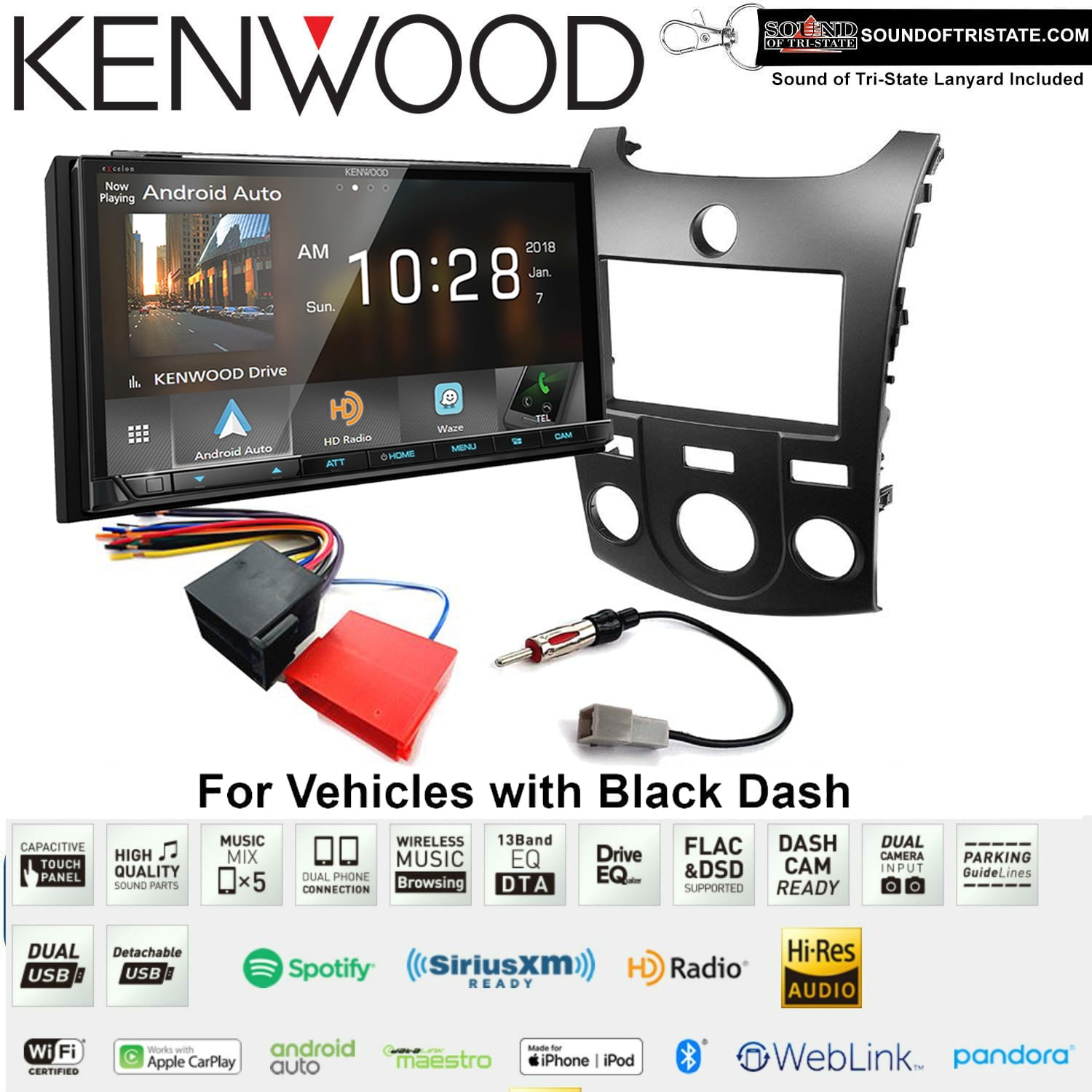 Consumer Electronics Kenwood DMX905S 6.95" Apple CarPlay & Android Auto Digital Multimedia
