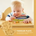 thumbnail image 2 of Bamboo Dinnerware Toddler Feeding Supplies Baby Plates with Suction Kids Grid Child, 2 of 6