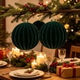 thumbnail image 5 of 6 Inch Velvet Christmas Balls, Velvet Xmas Tree Ornaments Balls Decorations Hanging Flocked Ornaments for Christmas Tree Home Garland Holiday Party Decor (Green, 1Pc), 5 of 6