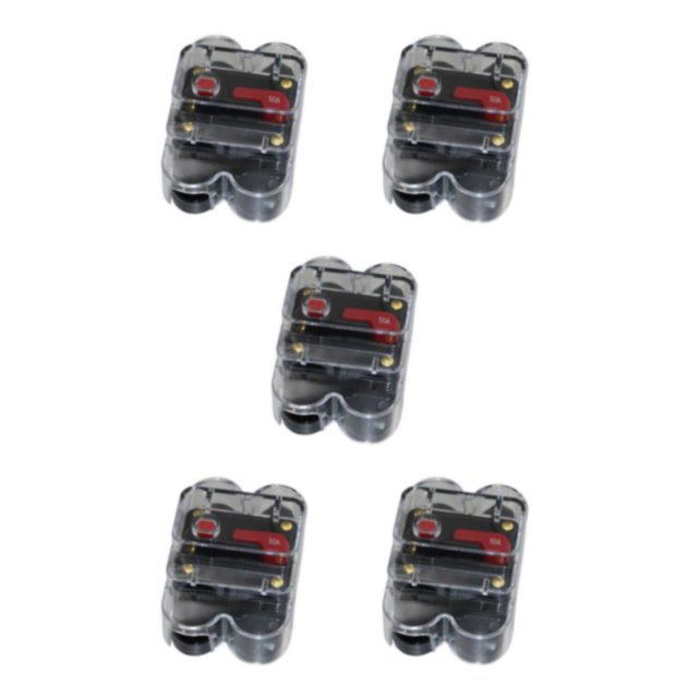 Thinsony DC 12V Car Auto Audio Radio Circuit Breaker Fuse for Enhanced Performance Black 50A 5Set