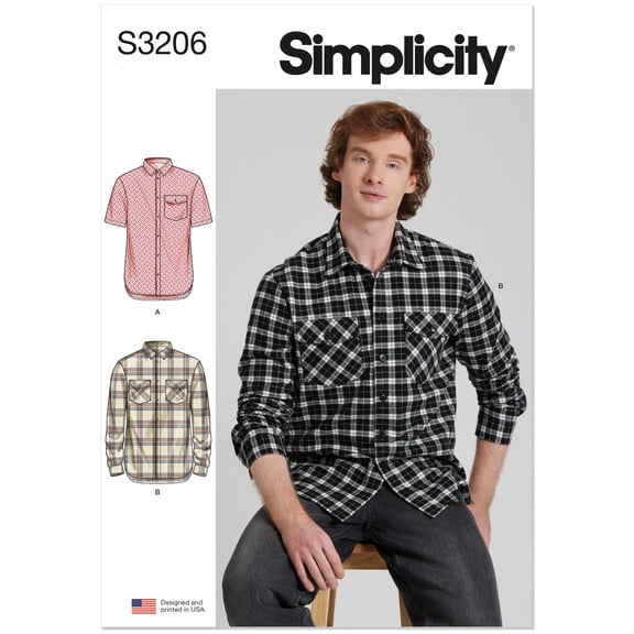 Simplicity Sewing Pattern 3206 - Men's Shirt, Size: BB (44-52)