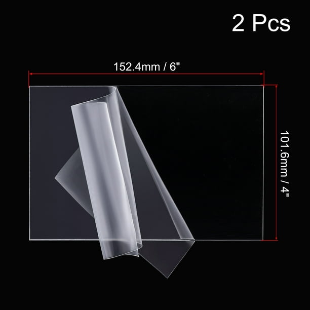 2pcs Feuille Acrylique Transparente Moulée 1/16 Épais 4 x 6 Panneau  Carré Tableau en Plastique pour Cadres Photo Porte-enseignes(1.5875 x 101.6  x 152.4mm) 