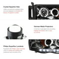 thumbnail image 2 of [For 2002-2005 Compatible with Dodge RAM 1500 2500 3500] LED Halo Ring Chrome Smoke Projector Headlight Headlamp Assembly, Driver & Passenger Side, 2 of 8