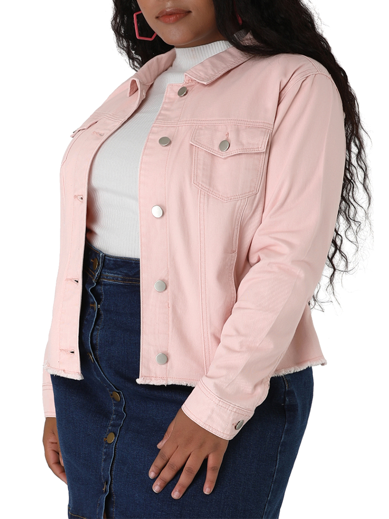 Pink Denim Jacket for a Stylish Spring Outfit