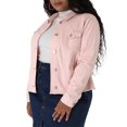 thumbnail image 5 of MODA NOVA Juniors Plus Size Outfits Classic Washed Front Frayed Denim Jacket, 5 of 6