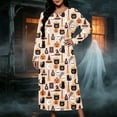 thumbnail image 4 of IUYRTFE Women Plus Size Halloween Print Long Sleeve Nightgown Loose Fit Sleep Dress for Fall Winter Lounge Wear, 4 of 8