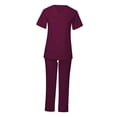 thumbnail image 4 of Uniforme de enfermería para mujer, trajes elásticos de manga corta con múltiples bolsillos, conjunto de pantalones superiores profesionales, cómodo Rojo S Baoblaze Pantalones superiores, 4 of 8