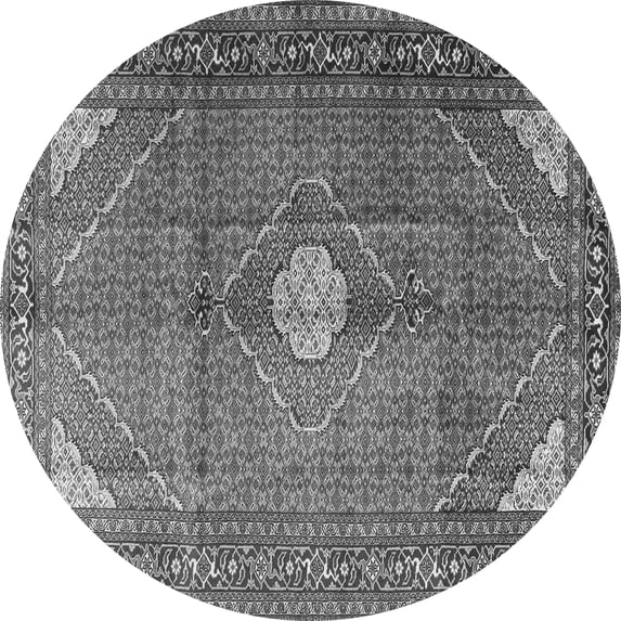 Ahgly Company Indoor Round Medallion Gray Traditional Area Rugs, 3' Round